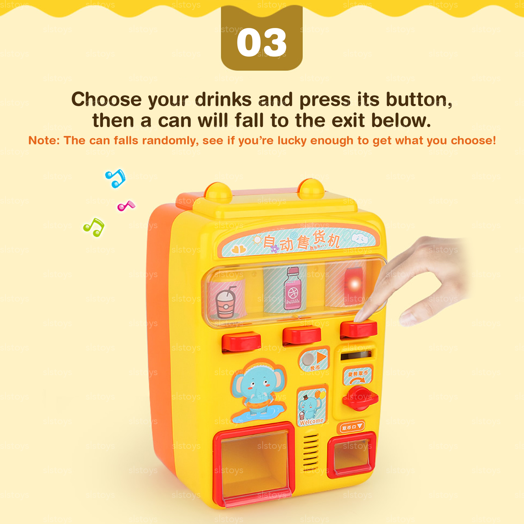 Fun Voice Vending Machine Pink Yellow Cute Toy Kids
