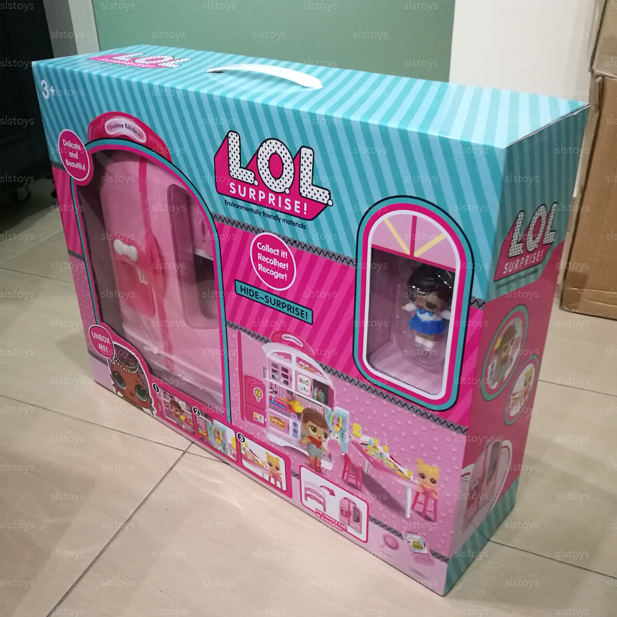 LOL Surprise Doll Kitchen Cabinet Dining Table Pretend Play Luggage Toy