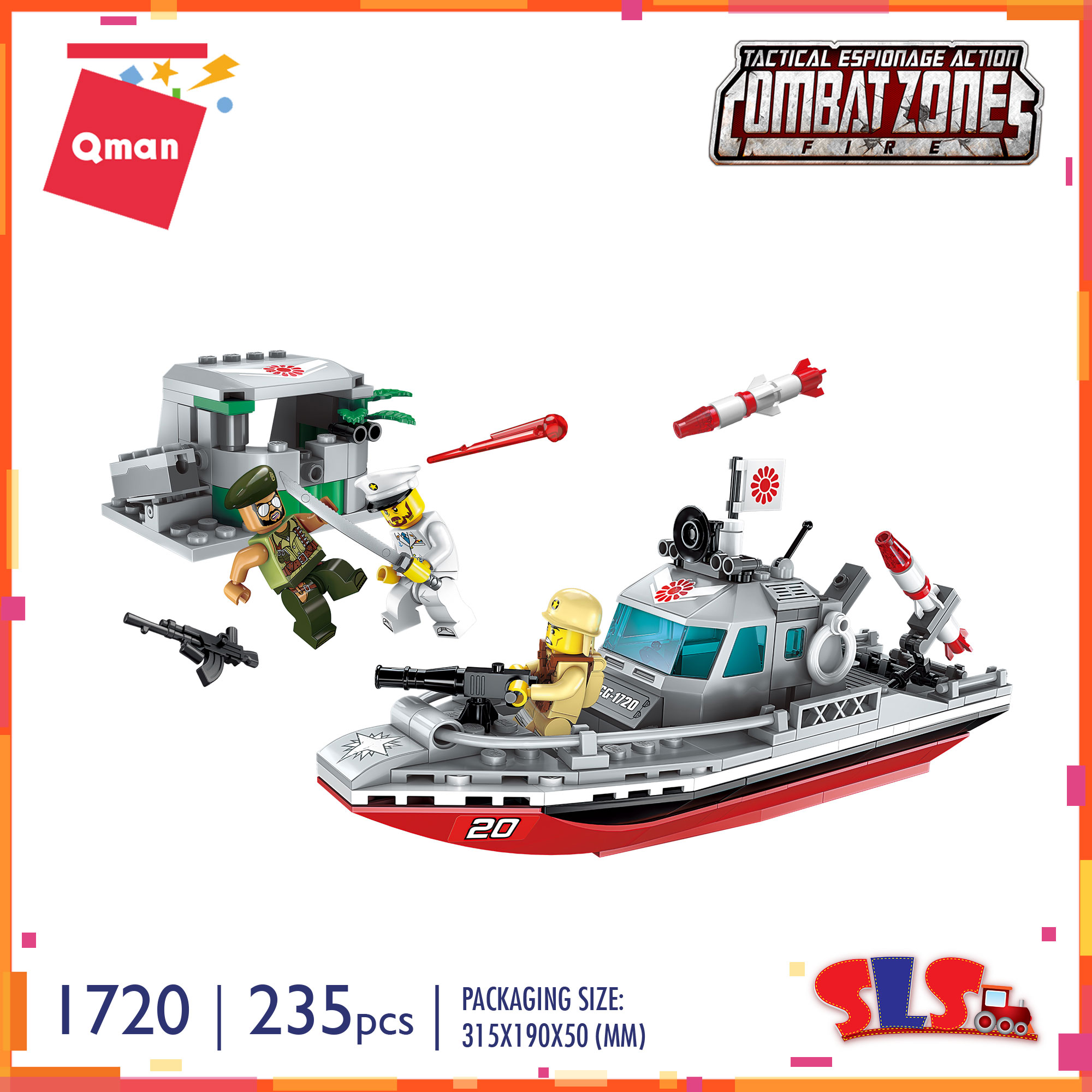 Qman Enlighten No.1720 Combat Zones 235pcs Military Soldier Bricks Set