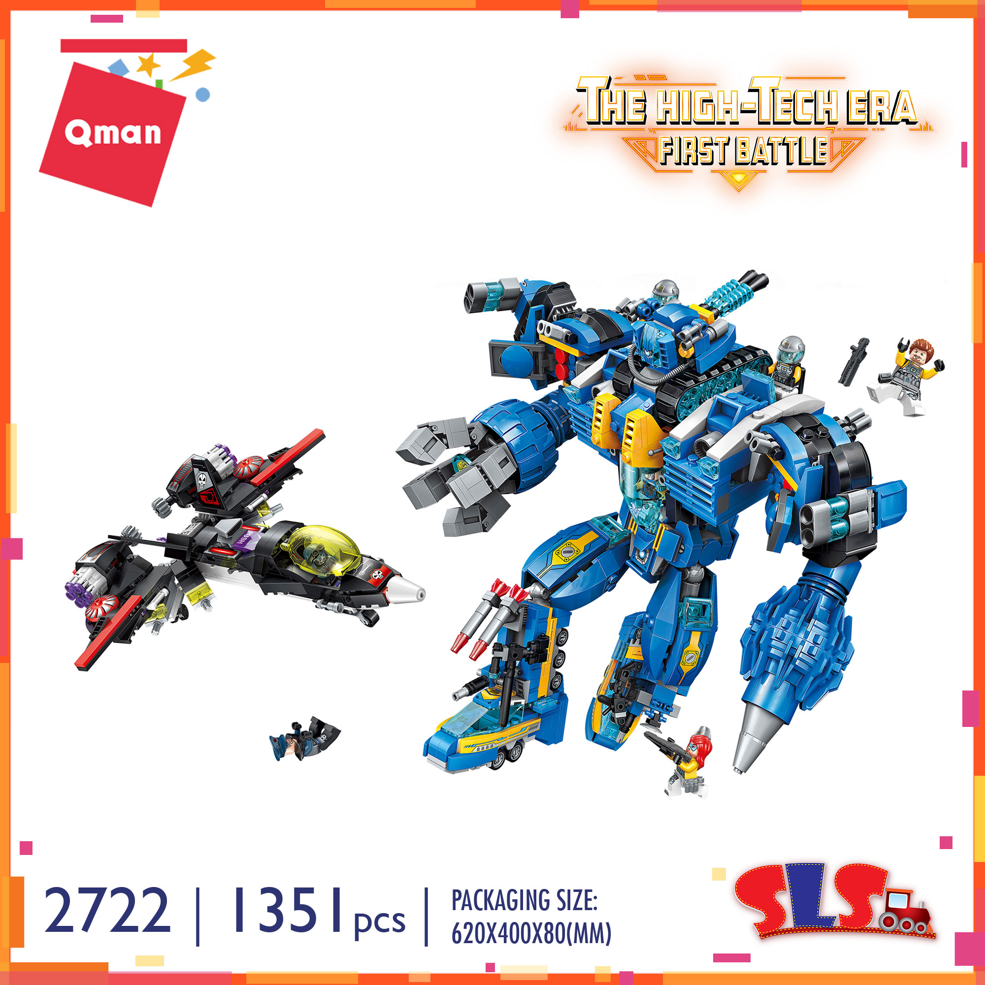 Qman Enlighten No.2722 The High-Tech Era First Battle 1315pcs Future ...