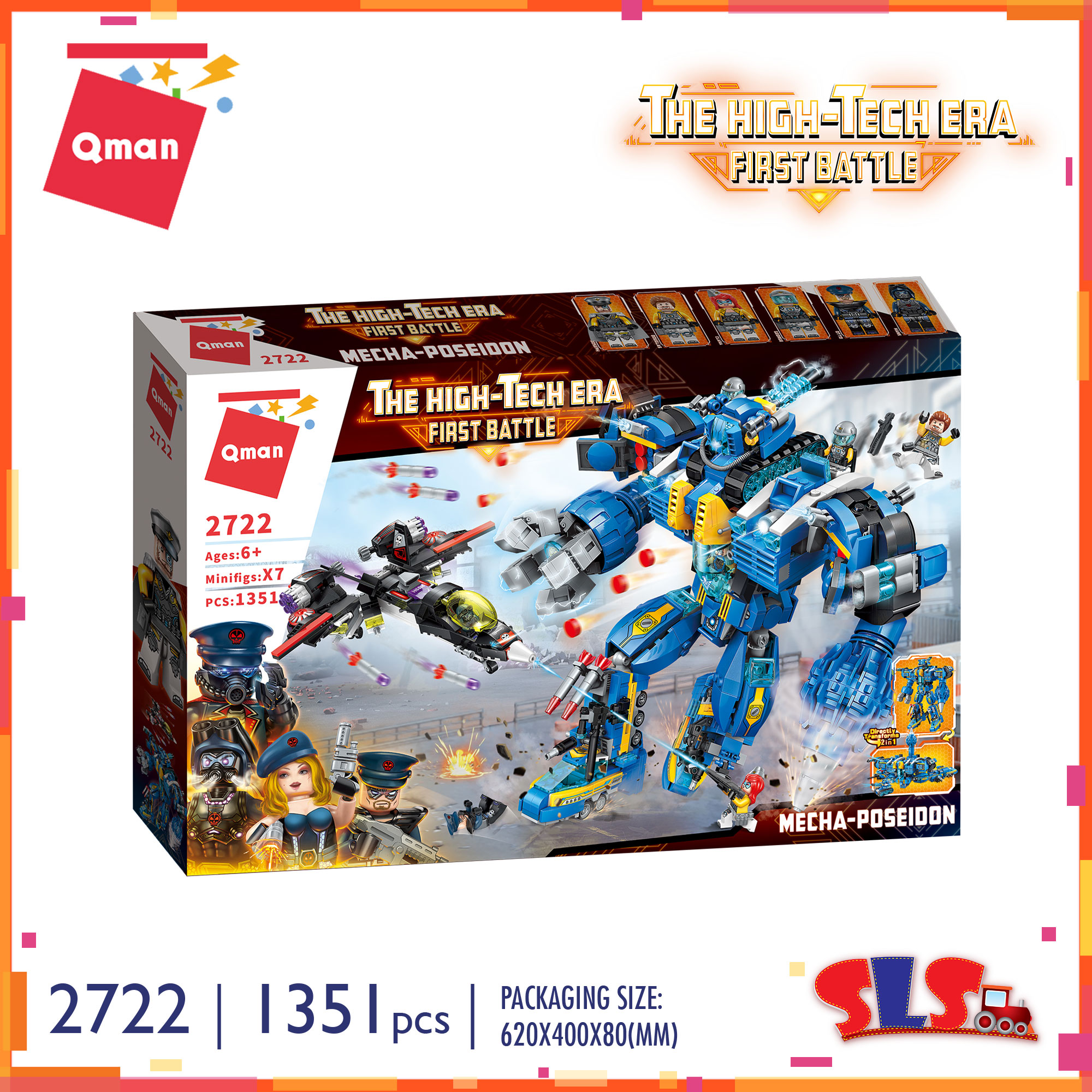 Qman Enlighten No.2722 The High-Tech Era First Battle 1315pcs Future ...